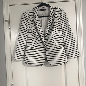 Express black-and-white suit jacket